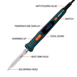 Adjustable 120W LCD Digital Soldering Gun Welding Tools with Fast Heating Ceramic Heater Temperature Electric Soldering Iron Set