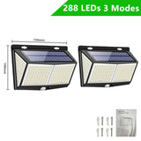 308 LEDs Solar Light Outdoor 3 Modes IP65 Waterproof Modern Wall Lamp With PIR Motion Sensor Street Lights For Garden Decoration