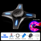 Fidget Spinner Adult Antistress Hand Spinner Toy with Luminous Rotation Metal Gyroscope Glowing Stress Reliever Spinning Top Toy