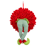 Christmas Wreath Front Door Decor Hanging Elf Leg Santa Tree Home Party Plush Garland for Wall Window 52cm TOO789