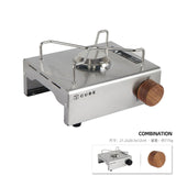 Portable Outdoor Camping Gas Stove Decorative Solid Wood Siding Accessories Gas Tank Hot Pot Stove for Self Driving Tour