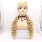 Twisted Braided 360 Lace Chemical Fiber Wig Ladies Long Curly Hair Braided Wig