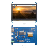 4.3Inch Capacitive Touch Screen Panel 800*480 Resolution for Raspberry Pi 3B+/4B Single-Point Touch Control USB Touch Drive-Free