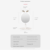Lingantler Led Makeup Mirror with Light Fill Light Dormitory Dressing and Portable Accessories Storage
