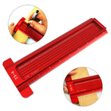 8inch Precision Woodworking Tools Aluminum Scale Ruler T-type Square Hole Ruler 67JE
