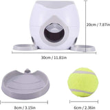 Tennis Launcher Pet Dog Feeding Interactive Toy Automatic Throwing Machine for Food Reward with 2 Balls Slow Feeder for Dogs