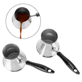 Turkish Coffee Pot Long Handle Moka Pots Cezve Stainless Steel Butter Melting Utensils European Coffeeware Kitchen Tools