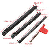 Metal Lathe Turning Tool Kit 3 PCS S07K/ S10K/ S12M-SCLCR06 Boring Bars 10 PCS CCMT0602 Carbide Inserts 3 Plum Wrenches