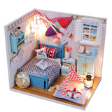 Wooden Miniature Doll House Furniture Children Adult Villa Model Building Kits for Children Gift 3D Wooden Craft Dollhouse Toy