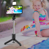 3 In 1  Aluminum Alloymini Wireless  Bluetooth-compatible Selfie Stick With Tripod Foldable Monopods Universal For Smartphone