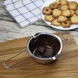 201 Stainless Steel Butter Melting Pot 600ml Water Proof Melting Bowl For Chocolate Milk Baking Tools