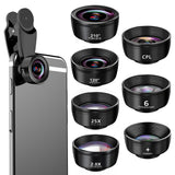 2022.Wide Angle Mobile Phone Camera Lens Fish Eye Macro Lens for iPhone 11 Pro XS Se 20 Universal 7in1 Smartphone Fisheye Lens