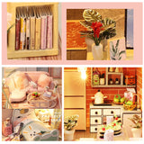 Warm And Pink DIY Doll House Wooden Doll Houses Miniature dollhouse Furniture Kit Toys For Children Christmas Gift
