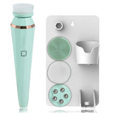 4 In 1 Electric Facial Cleansing Brush Silicone Rotating Face Brush Deep Cleaning Skin Exfoliation Waterproof Facial Massager