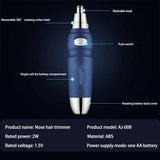 2 Pcs Electric Shaving Nose Ear Trimmer Safety Face Care Nose Hair Trimmer for Men Shaving Hair Removal Razor