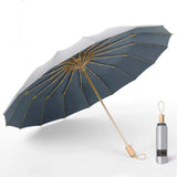Strong Wind Resistant 3Folding 16K Manual Umbrella Men Parasol Women Rain Large Umbrellas Super Sun Protection And UV