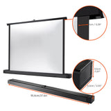 40 Inch Portable Projector Screen Tabletop Stand Screen Suit for 4:3 Projection Pull Up Retractable for Telephoto Projectors