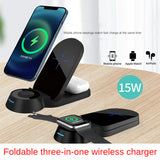 15W 3 in 1 Folding Magnetic Wireless Charger for iPhone 12 Mini Pro Max Qi Fast Charger for Apple iWatch 6 5 4 AirPods Pro
