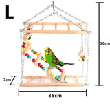 Bird Playstand Parrot Play Stand Hanging Cockatiel Playground Wood Ladders Perchs with bell Pet Bird Supplies