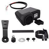 Motorcycle USB Charger with Voltmeter Thermometer Digital Display USB Port PD Cigarette Lighter Socket Motorcycle Handlebar
