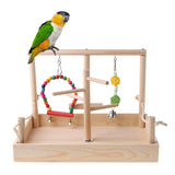 Bird Parrot Swing Climbing Ladder Desktop Stand Toy Wooden Playground Training Perch Platform Bird Cage Grinding Claws Chew Toys