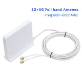 Factory price 5G+5G 2x2 MIMO High gain 12dBi 600~6000Mhz indoor omni 5G Antenna with 2 cables for communication