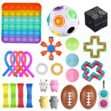 Fidget Sensory Toy Stress Anxiety Relief Autism Toys Set Push Kit Bubble Fidget Sensory Toys for Kids Adults Decompression Gift