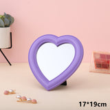 Heart-shaped Glass Mirror Beauty Makeup Tool Rotatable Standing Table Compact Mirror Dressing Table Home Bedroom Makeup Mirror
