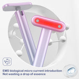 4 in 1 Skincare Wand Vibrating EMS Microcurrent Red Light Therapy Therapeutic Warmth Facial Eye Massage Face Lift Beauty wand