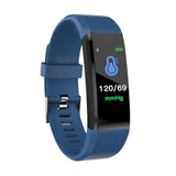 Waterproof Pedometer Smart Blood Pressure Monitor Heart Rate Fitness Tracker Pedometer Running Step Counter Wrist Watch 115Plus