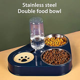 3 in 1 Dog and Cat Feeding Bowl with Dog Water Bottle 500ML Automatic Drinking Pet Bowl Stainless Steel 3 Bowls of Pet Supplies