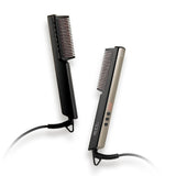 2 -IN-1 Hair Curler Straightener Brush Anti-Scald Heating Styling Comb Negative Ion Hair Smooth Straightening Curling Brush