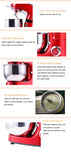 5L Stainless Steel Bowl 6-speed Kitchen Food Stand Mixer Cream Egg Whisk Blender Cake Dough Bread Mixer Maker Machine