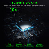 10 inch Wireless BT Keyboard Ultra-thin Rechargeable BT Keyboard Three-system Compatible Mixed Light Effect White/Black