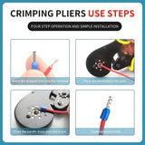 VXC9 16-6 Hexagonal Wire Crimper,Ratcheting&amp;Self-adjustable Crimping Plier Tool Set 0.08-16mm² 28-5AWG with 1900pcs Terminals