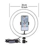 6.3 -10 Inch Selfie Ring Light Phone LED Camera Ring Lamp Photography USB Dimmable with Tripod Stand Holder for Makeup Youtube