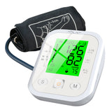 Upper Arm Sphygmomanometer LCD Display Tri-color Lighting Electronic Automatic Tonometer Data Storage Blood Pressure Monitor
