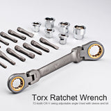 23pcs Multifunctional Ratchet Spanner Set Flexible Head Ratchet Double Box Wrench Socket Screwdriver Bits Auto Repairing Tool