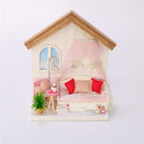 CUTEBEE DIY Doll House Wooden Doll Houses Miniature Dollhouse Furniture Kit with LED Toys for Children Christmas Gift