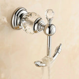 Modern Clear Crystal Bathroom Accessories Sets Silver Polished Chrome Bathroom Products Solid Brass Bathroom Hardware Sets jk6
