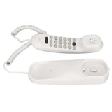 Mini Phone Office Telephone Wall Mountable Telephone Corded Fixed Phone with FSK DTMF Dual System Landline Phone for Home Office