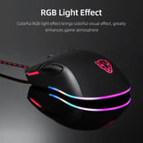Motospeed V70 USB Wired Gaming Mouse RGB Mouse Ergonomic Design 8-gear Adjustable DPI Wide Compatibility Black