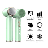 NEW Electric Wireless Hot Cool Facial Cleansing Brush Massager Face Wash Cleaning 6 in 1 Ultrasonic Face Makeup Cleansing Brush