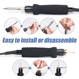 Dual Carving Pyrography Pen Wood Embossing Burning Tool Adjust Temperature Electric Soldering Iron Station Welding Equipment