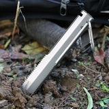 Titanium Garden Hand Serrated Shovel Outdoor Camping Hiking Backpacking Trowel with Clip