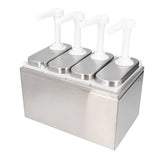 3/4/5 Head Sauce Dispenser Pump Salad Jam Seasoning Condiment Squeeze Pump Container with Base for Kitchen Restaurant