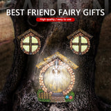 Ornament Outdoor Yard Art Resin Fairy Door Windows Garden Sculpture Gift Accessories Wall Miniature For Trees Glow In Dark