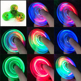 Crystal Luminous LED Light Hand Top Spinners Glow In Dark Stress Relief Toys Kinetic Gyroscope for Children