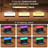 Wireless Charging 6 in 1 Desk Lamp Digital Alarm Clock Night Light for Apple Watch Airpods Iphone XS XR 11 12 13 Pro Samsung S22