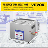 VEVOR 2L 3L 6L 10L 15L 22L 30L Ultrasonic Cleaner 316 Stainless Steel Mini Lave-Dishes Portable Washing Machine Home Appliances